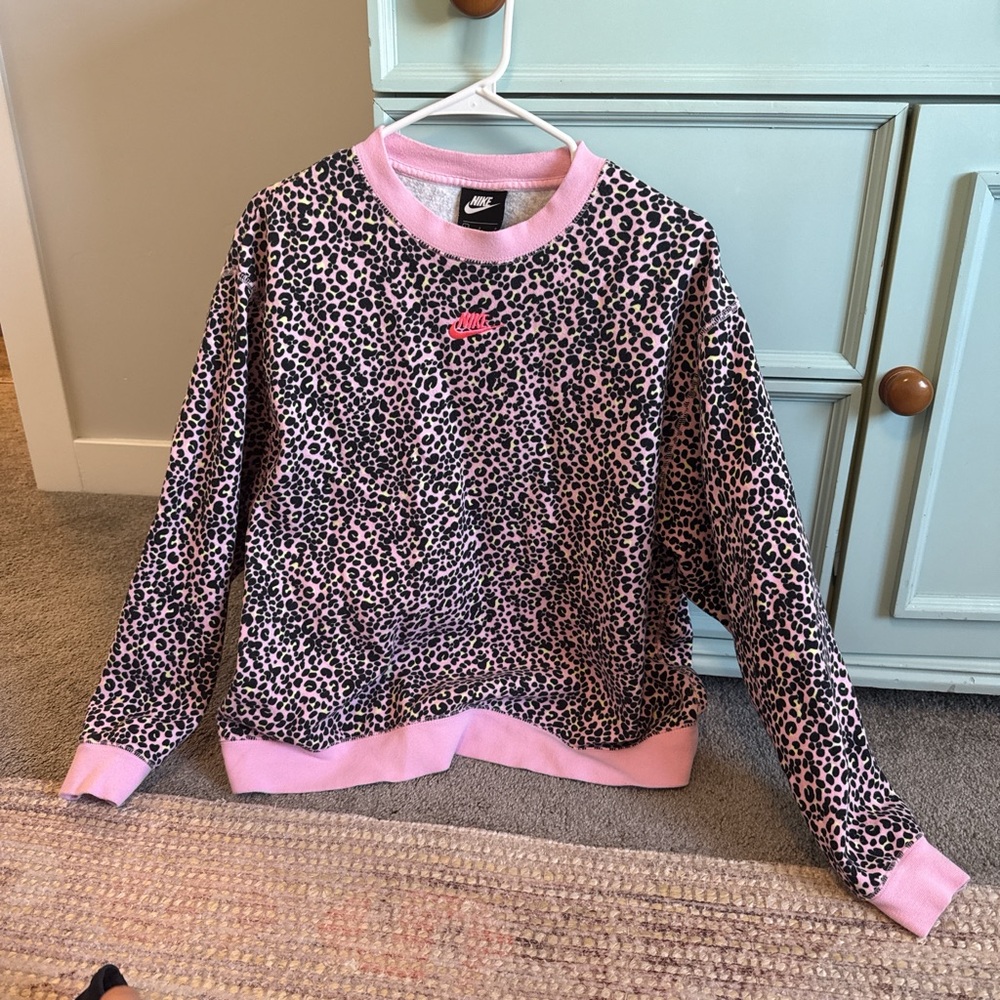 Nike Pink and Black Leopard Print Top